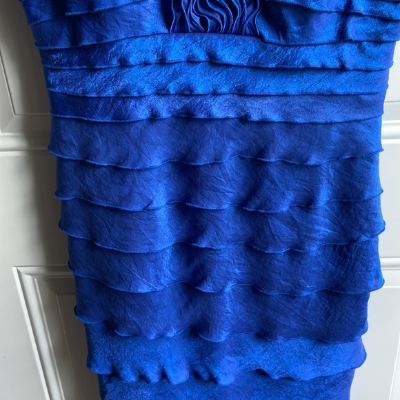 SANGRIA Blue Tiered Ruffle Dress Size 10 - Picture 8 of 9